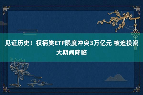 见证历史！权柄类ETF限度冲突3万亿元 被迫投资大期间降临
