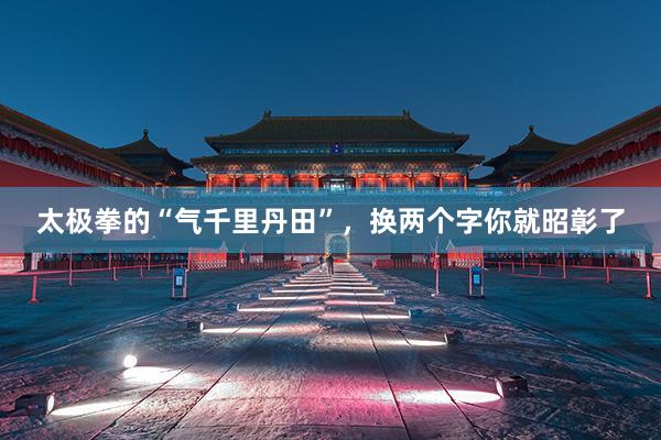 太极拳的“气千里丹田”，换两个字你就昭彰了