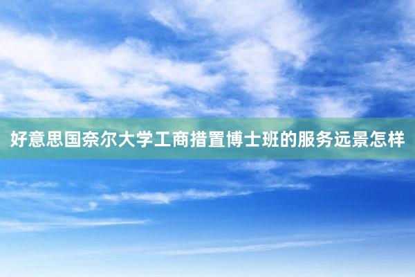 好意思国奈尔大学工商措置博士班的服务远景怎样