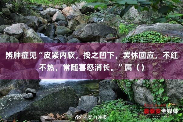 辨肿症见“皮紧内软，按之凹下，罢休回应，不红不热，常随喜怒消长。”属（）